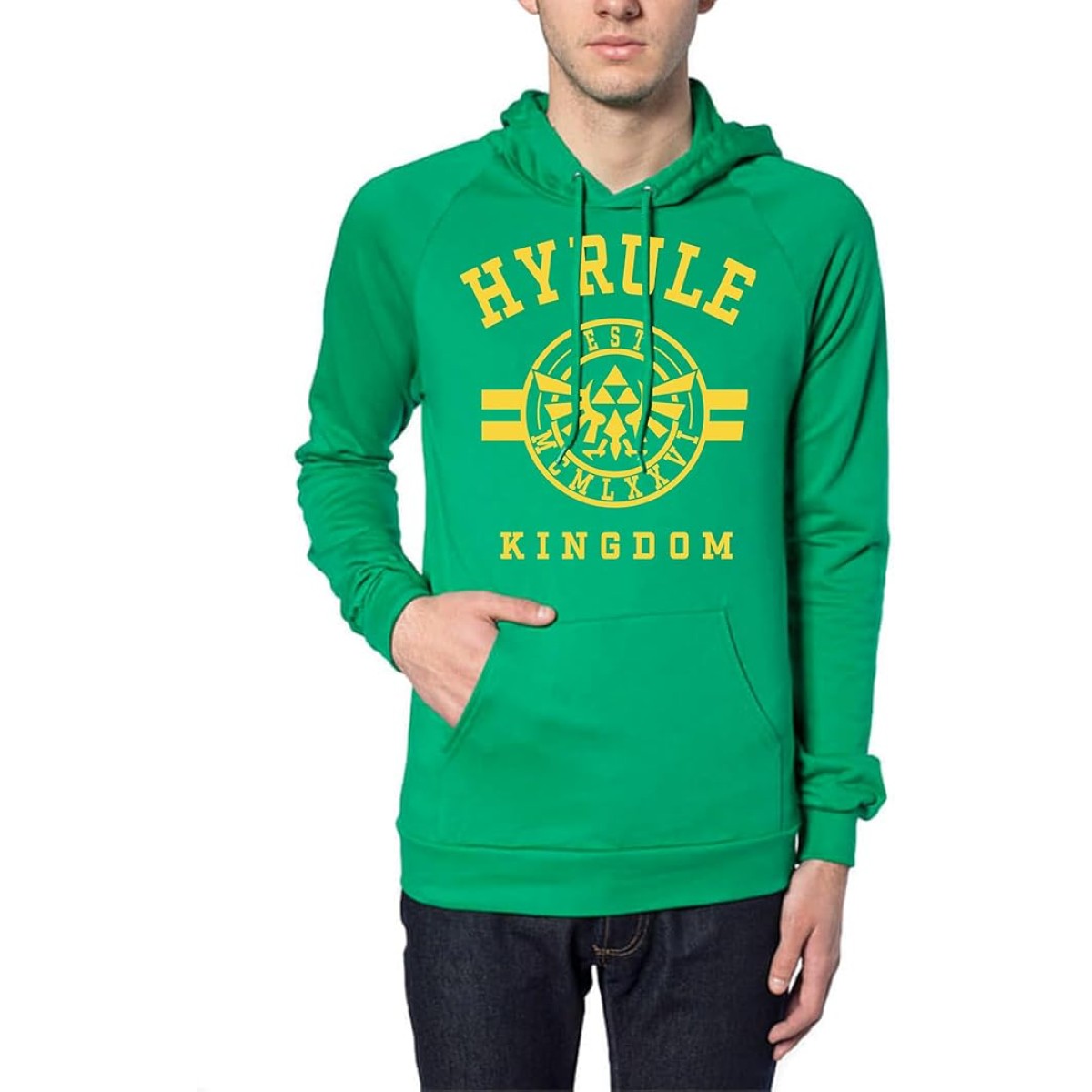El Desván Nerd Hyrul Kingdom - Sudadera con Capucha y Bolsillo para Hombre