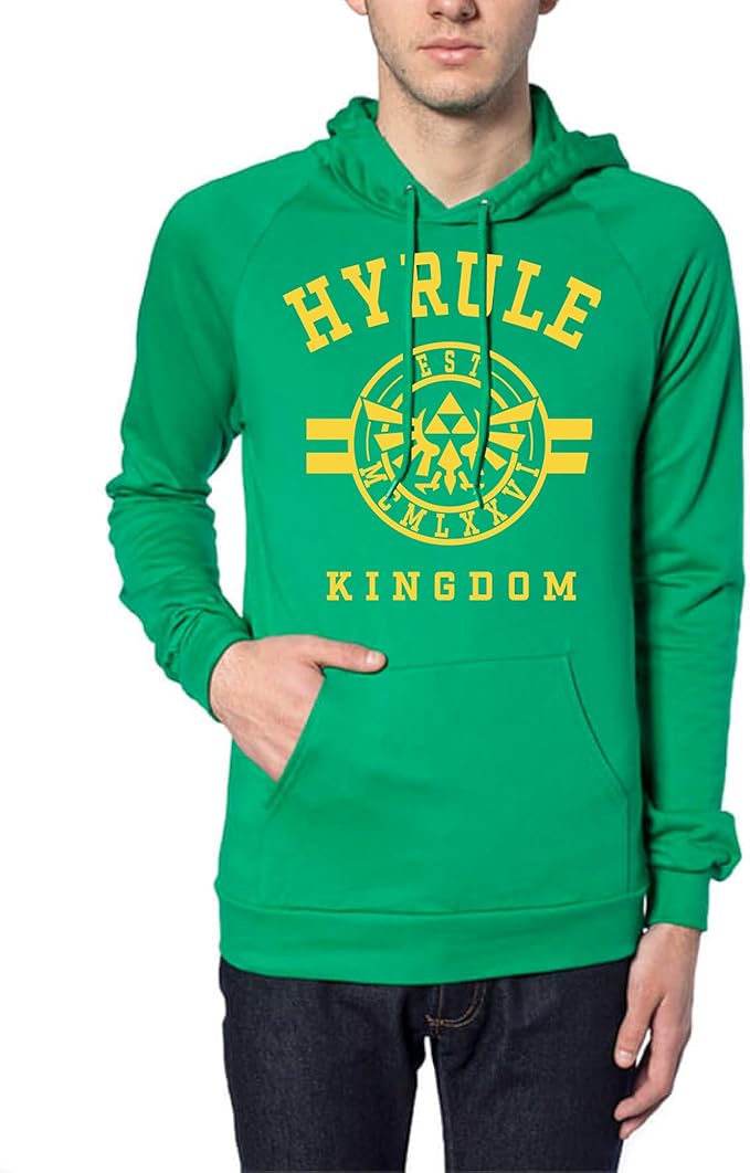 El Desván Nerd Hyrul Kingdom - Sudadera con Capucha y Bolsillo para Hombre