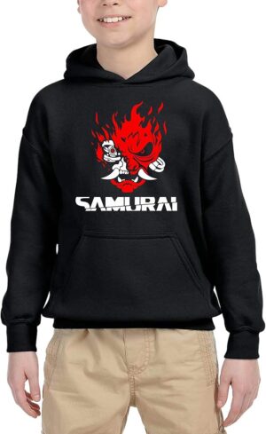 71Rn7kAzz8L._AC_SX679_ El Desván Nerd Cyber Samurai Punk - Sudadera con Capucha para niños