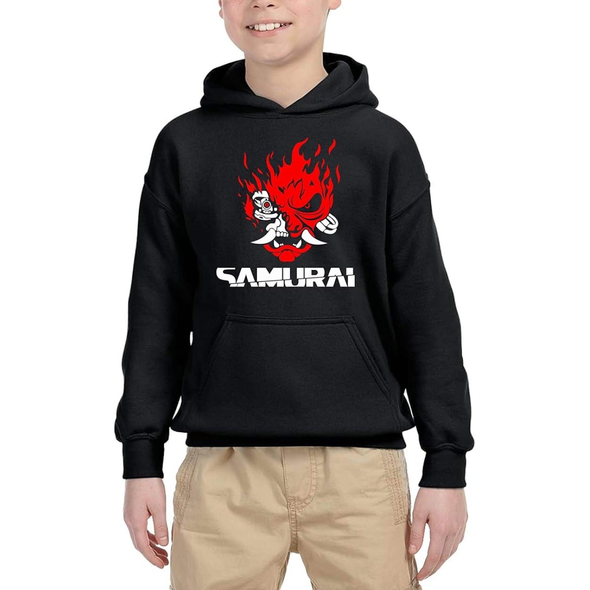 El Desván Nerd Cyber Samurai Punk - Sudadera con Capucha para niños