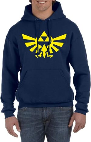 El Desván Nerd Trifuerza - Sudadera con Capucha y Bolsillo para Hombre